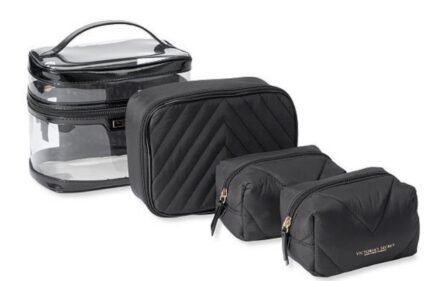 ויקטוריה'ס סיקרט תיק רחצה 4 חלקים שחור - Victoria's Secret Toiletry Bag 4pc Black (מקורי)